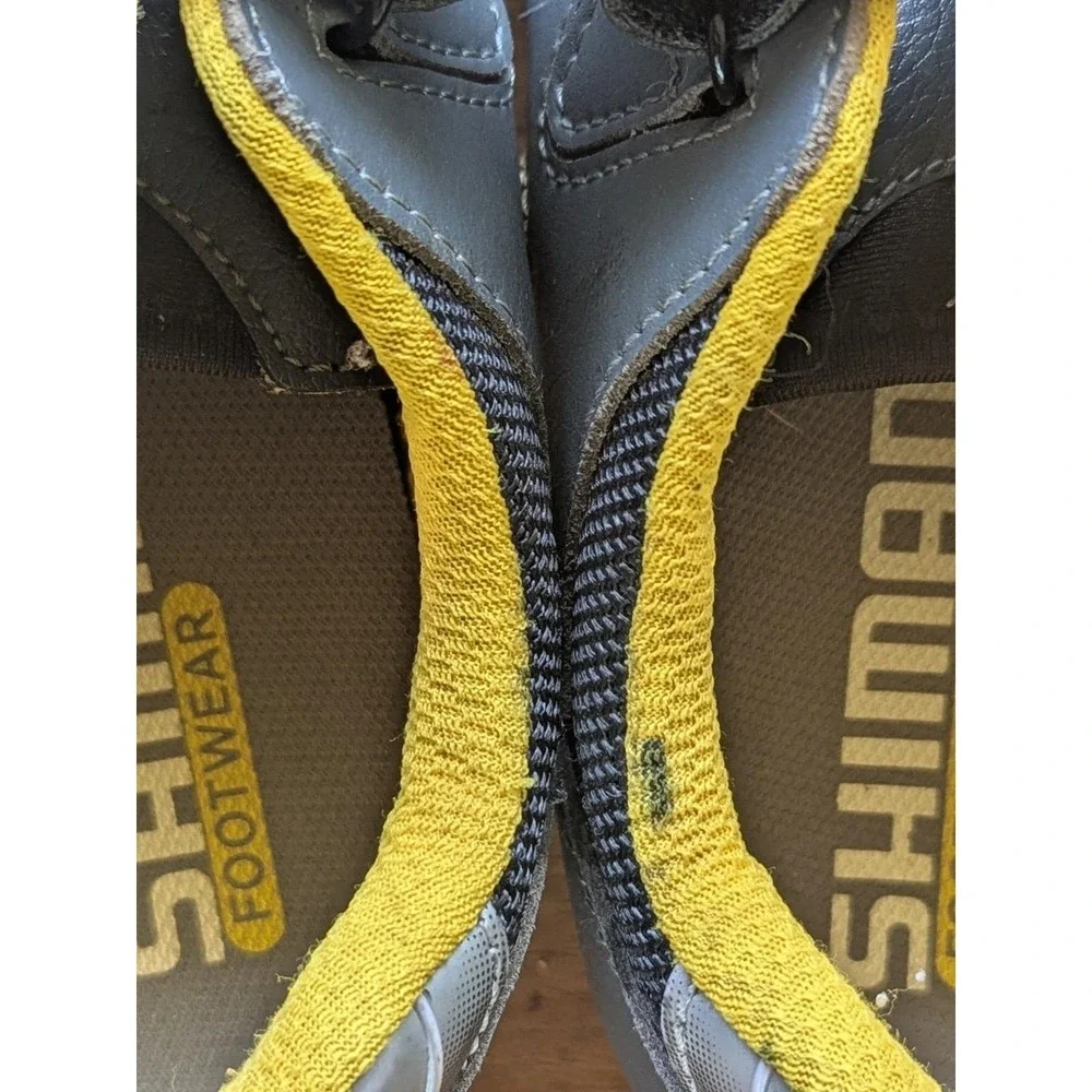 7 Womens EUC Vtg 2002 Shimano‎ SH-M038 Cycling Shoes Grey Yellow MTB Bike 2 Bolt